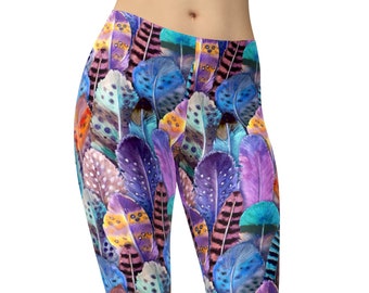 Colorful Feathers Plus Size Leggings