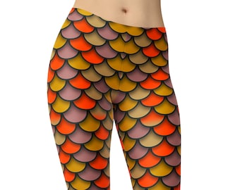 Mermaid Leggings, Dragon Scale Leggings, Plus Size Leggings, Yoga Pants, Mermaid Pants, Printed Leggings, Leggings for Women, Mermaid Outfit
