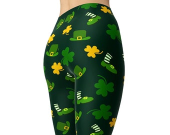 St Patrick's Day Leggings, Clover Leggings, Shamrock Leggings, Printed Leggings, Women's Leggings, Yoga Pants, Plus Size Leggings