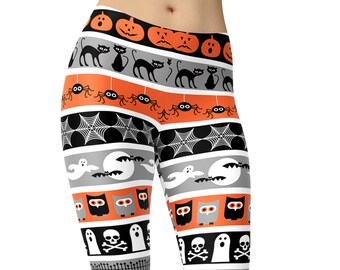 Halloween Leggings, Printed Leggings, Workout Leggings, Leggings for Women, Yoga Pants, Capris, Plus Size Leggings, Halloween Yoga Tights