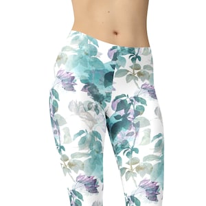 Floral Yoga Leggings Flowery Sport Leggings High Waist Gym Pants