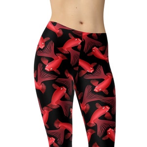 Goudvis Leggings, Bedrukte Leggings, Grappige Vis Leggings, Workout Leggings, Yoga Broek, Plus Size Leggings, Unieke Leggings, Sportbroek