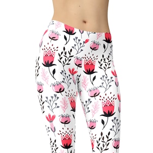 Floral Yoga Leggings, Printed Leggings, Leggings for Women, Workout Leggings, High Waist Leggings, Yoga Pants, Capris, Plus Size Leggings
