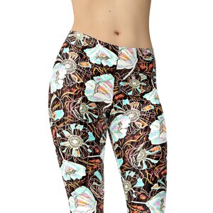 Vintage Floral Leggings, Printed Leggings, Leggings for Women, Workout Leggings, High Waist Leggings, Yoga Pants, Capris, Plus Size Leggings