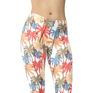 Palm Trees Leggings, Printed Leggings, Leggings for Women, Workout Leggings, High Waist Leggings, Yoga Pants, Capris, Plus Size Leggings
