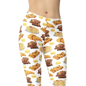Bakery Sweets Leggings, Printed Leggings, Funny Workout Leggings, Leggings for Women, Yoga Pants, Plus Size Leggings, High Waist Leggings