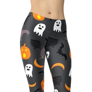 Halloween Leggings, Printed Leggings, Workout Leggings, Leggings for Women, Yoga Pants, Capri Leggings, Plus Size Leggings, Halloween Pants