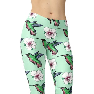 Hummingbirds Leggings, Printed Leggings, Workout Leggings, Exercise Leggings, Leggings For Women, Yoga Pants, Capris, Plus Size Leggings