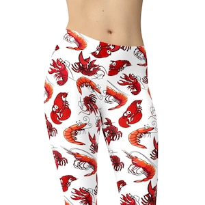 Lobsters Shrimps Leggings, Printed Leggings, Leggings for Women, Workout Leggings, Plus Size Leggings, Yoga Pants, Yoga Capris, Yoga Tights