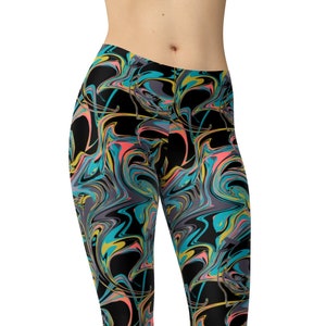 Marble Leggings, Black Gold Leggings, Gym Leggings, Workout Leggings, High Waist Leggings, Printed Leggings, Yoga Pants, Plus Size Leggings