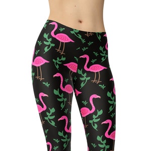 Flamingo Leggings, Printed Leggings, Workout Leggings, Leggings for Women, Yoga Pants, Yoga Capris, Plus Size Leggings, High Waist Leggings