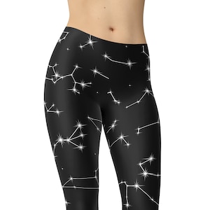 Zodiac Leggings, Astrology Leggings, Stars Leggings, Astronomy Leggings, Astro Science Leggings, Printed Leggings, Yoga Pants, Capris