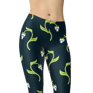 Skull Plants Leggings, Bedrukte Leggings, Leggings voor Vrouwen, Workout Leggings, Plus Size Leggings, Yoga Broek, Yoga Capris, Yoga Panty&#39;s