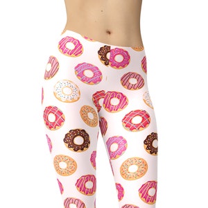 Donuts Leggings, Bedrukte Leggings, Party Leggings, Plus Size Leggings, Yoga Broeken, Leggings voor Vrouwen, Workout Leggings, Grappige Leggings