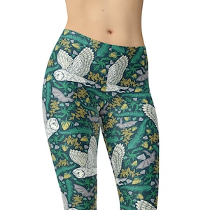 Owl Leggings, Printed Leggings, Workout Leggings, Yoga Leggings, Gym Leggings, Leggings for Women, Capris, Yoga Pants, Plus Size Leggings