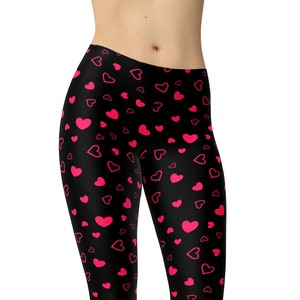 Valentine Hearts Leggings, Printed Leggings, Leggings for Women, Workout Leggings, Plus Size Leggings, Yoga Pants, Yoga Capris, Yoga Tights