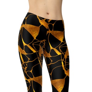 Black Gold Marble Leggings, Printed Leggings, Yoga Clothing, Yoga Pants, Plus Size Leggings, Capris, Workout Leggings, High Waist Leggings