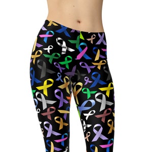 Krebs Bewusstsein Leggings, Bänder Leggings, bedruckte Leggings, Leggings für Frauen, Workout Leggings, Plus Size Leggings, Yoga Hose, Capris