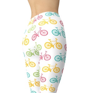 Fahrrad Fahrrad Leggings, Damen Bedruckte Leggings, Capri Workout Leggings, Trainingshose, Einzigartige Gym Leggings, Plus Size Leggings