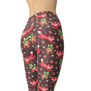 Fox Leggings, Vrouw Bedrukte Leggings, Yoga Tight, Workout Leggings, Exercise Pants, Funny Unique Leggings, Plus Size Leggings, Foxy Pants