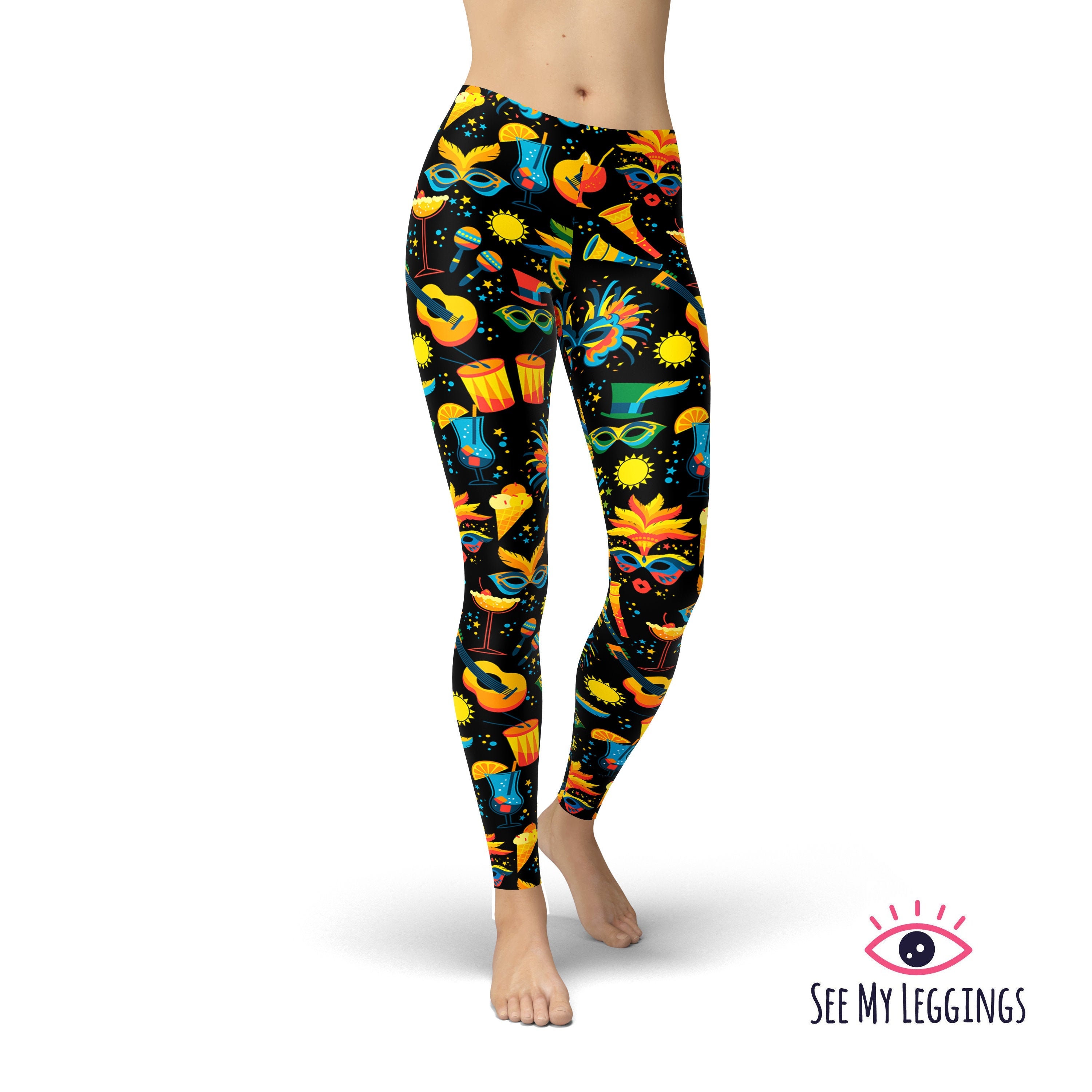Mardi Gras Leggings Fat Tuesday Leggings Festival Leggings Party Leggings Yoga Capris Yoga Pants Plus Size Leggings Workout Leggings Etsy UK