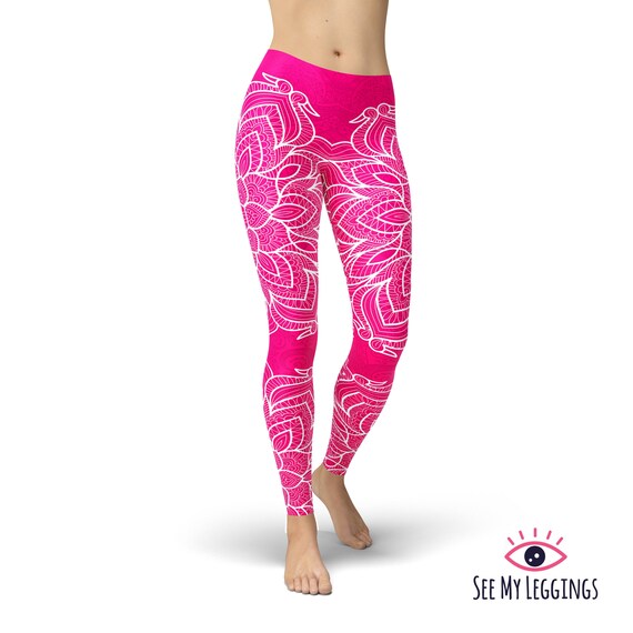 Hot Pink Mandala Leggings, High Waist Leggings, Yoga Pants, Printed Leggings,  Plus Size Leggings, Workout Leggings, Women Leggings, Capris -  Canada
