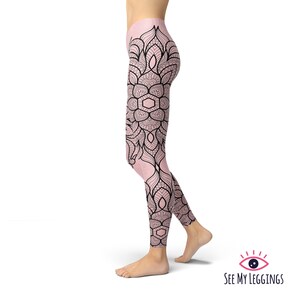 Trendy leggings voor dames, sportleggings met hoge taille, bedrukte yogabroeken in grote maten, zijdezachte sportleggings afbeelding 3