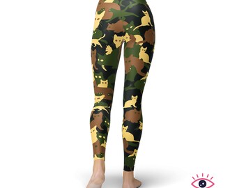 Cats Camo Leggings Printed Leggings 