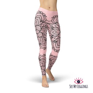 Trendy leggings voor dames, sportleggings met hoge taille, bedrukte yogabroeken in grote maten, zijdezachte sportleggings afbeelding 1