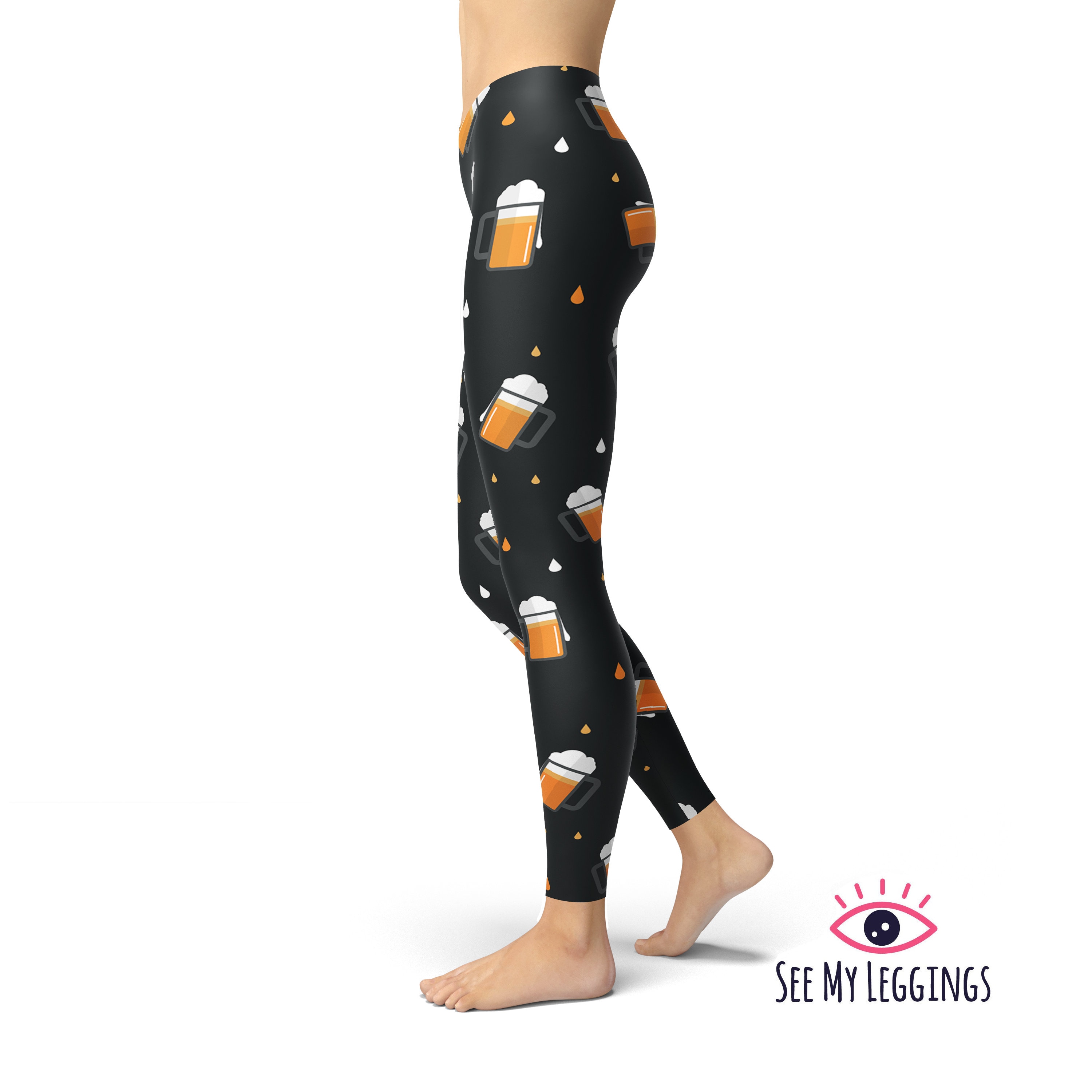 Beer Leggings Party Leggings Printed Leggings Yoga Pants Etsy