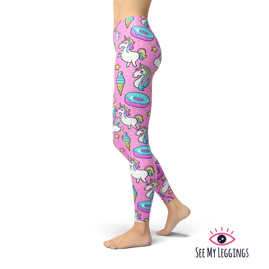 Pink Unicorns Leggings Printed Leggings Leggings for Women Etsy
