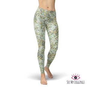 Abstract Art Leggings for Women, High Waisted Workout Leggings, Printed Plus Size Yoga Pants, Buttery Soft Gym Tights image 1