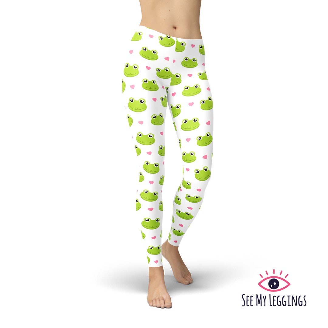Frog Face Funny Leggings, Printed Leggings, Leggings for Women, Workout ...
