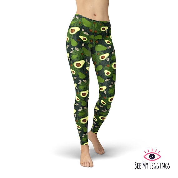 Avocado Leggings Printed Leggings Size Leggings - Etsy