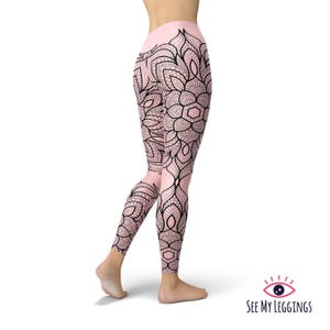 Trendy leggings voor dames, sportleggings met hoge taille, bedrukte yogabroeken in grote maten, zijdezachte sportleggings afbeelding 2
