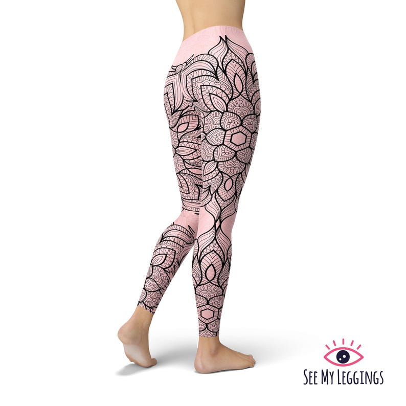 Trendy leggings voor dames, sportleggings met hoge taille, bedrukte yogabroeken in grote maten, zijdezachte sportleggings afbeelding 2