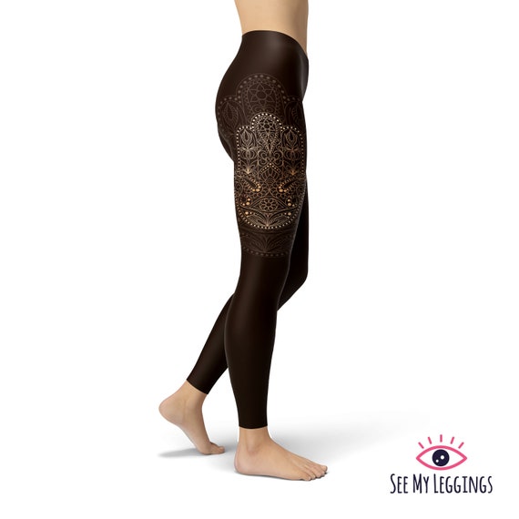 Hamsa Yoga Leggings, Printed Leggings, Leggings for Women, Plus