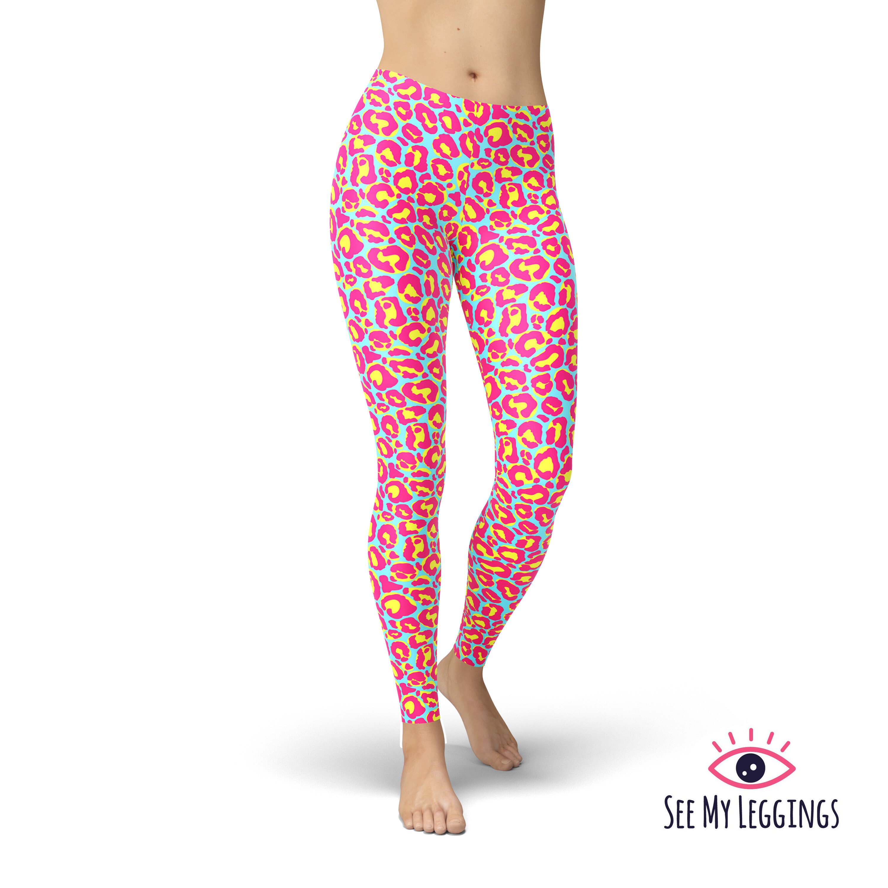 Pink Leopard Leggings Workout Leggings Exercise Pant Plus | Etsy