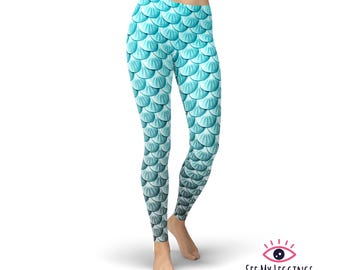 Leggings de sirena para mujer, leggings de entrenamiento de talle alto, pantalones de yoga estampados de tallas grandes, mallas de gimnasio suaves como la mantequilla.