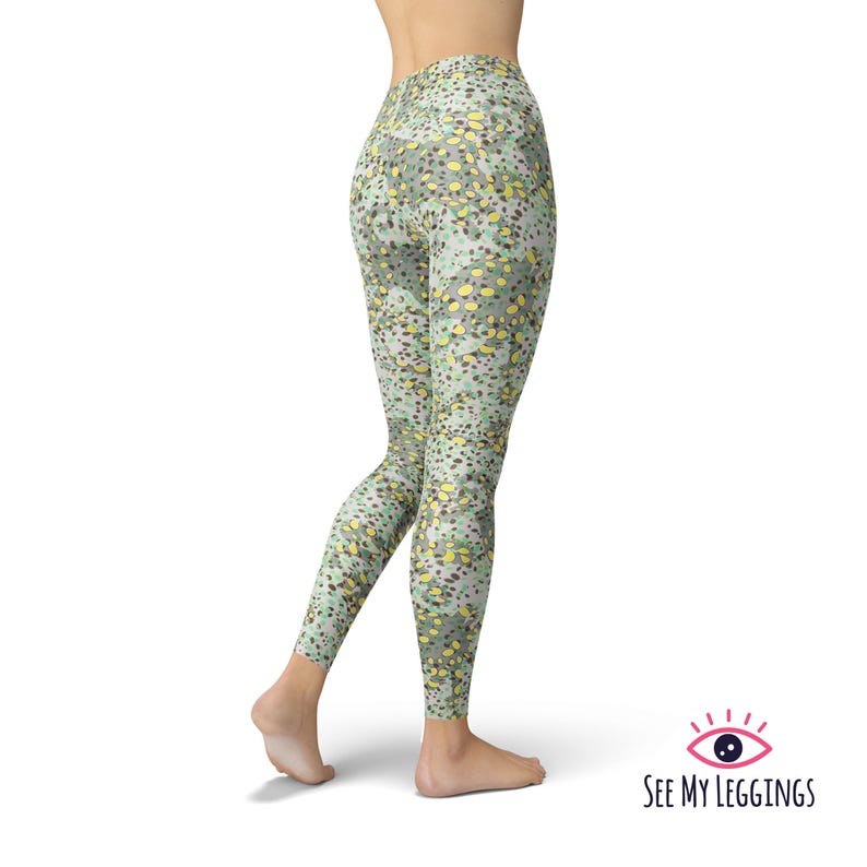 Abstract Art Leggings for Women, High Waisted Workout Leggings, Printed Plus Size Yoga Pants, Buttery Soft Gym Tights image 2