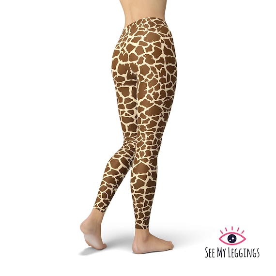 CHEETAH LEGGINGS Nude and Black Animal Print Leggings WOMENS Yoga Leggings  Yoga Pants Leopard Print Leggings Workout Leggings Gift for Wife