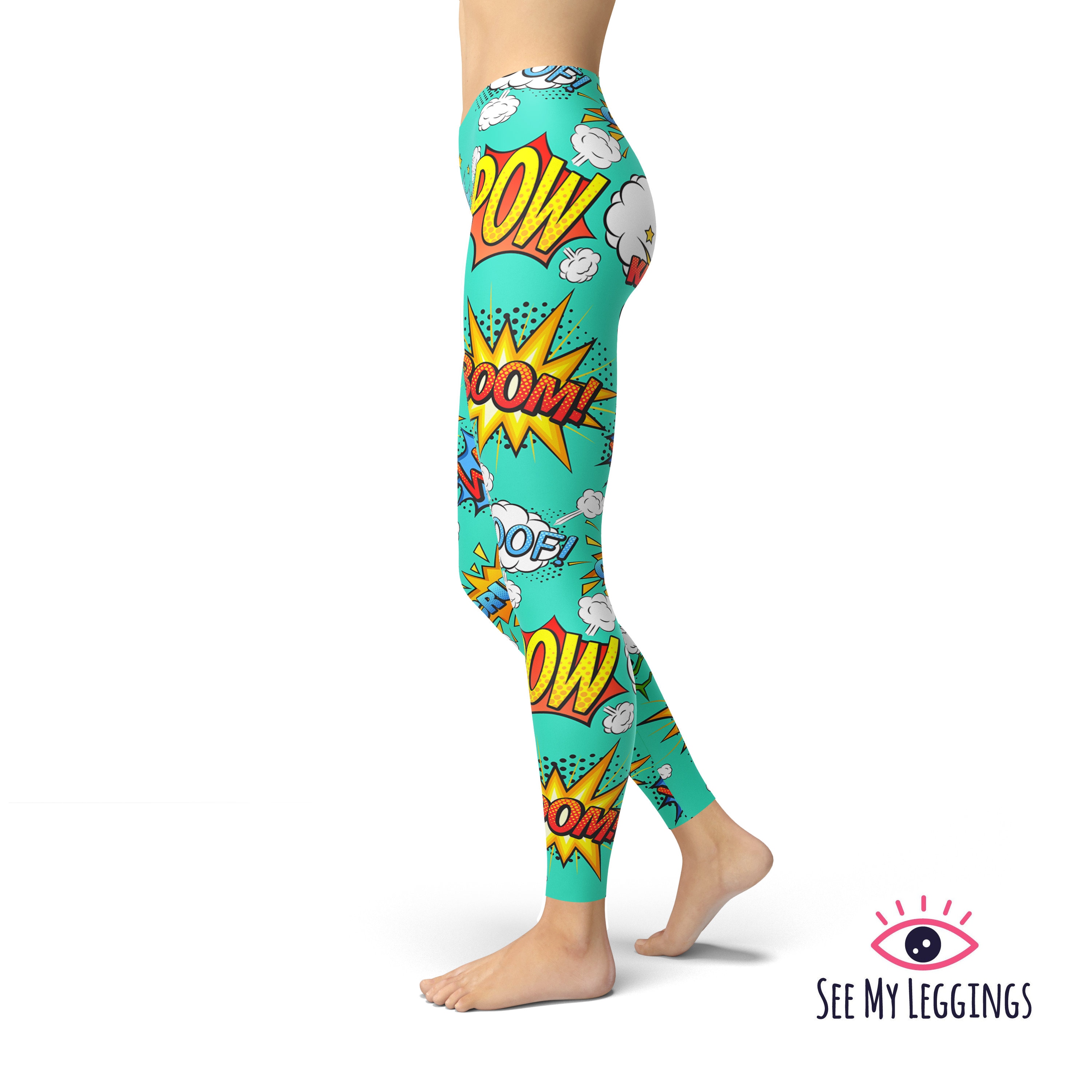 Comic Leggings,Workout Leggings, High Waist Leggings, Yoga Pants sold