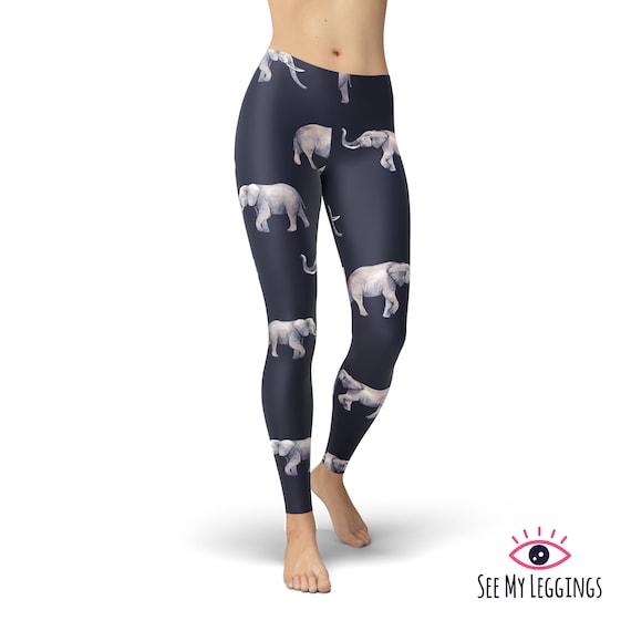 Elephant Leggings, Printed Leggings, Leggings for Women, Workout