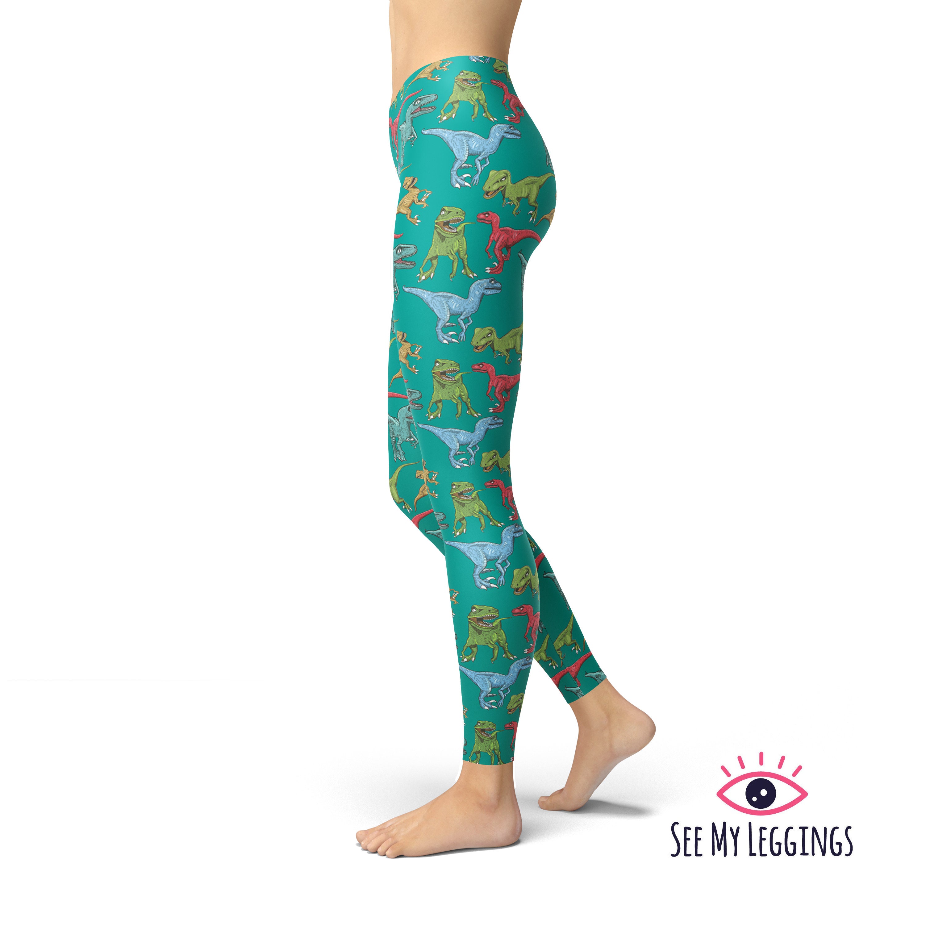 T-Rex Vacation - Dinosaur Plus Sized Leggings