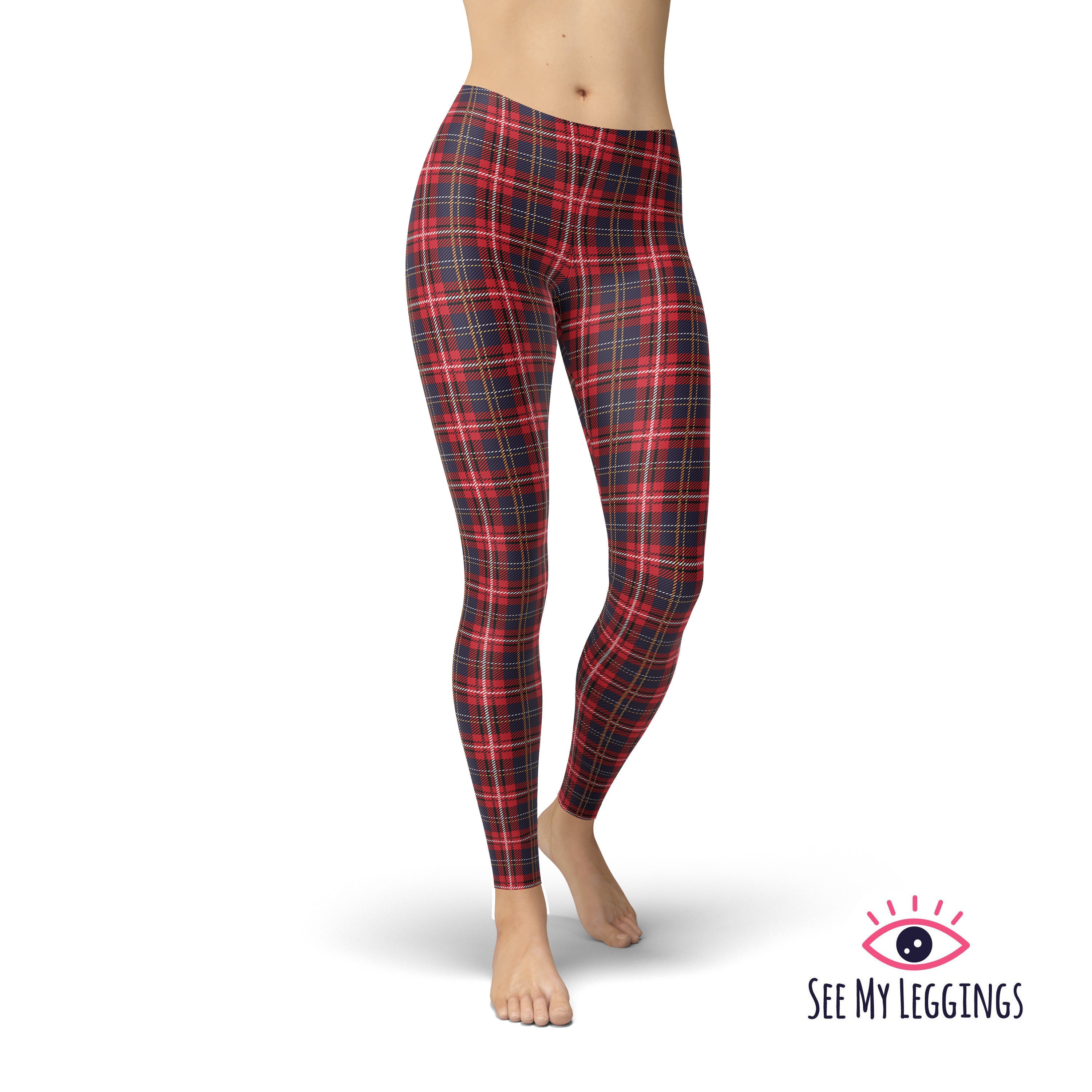 Plaid Christmas Leggings Punk Leggings 