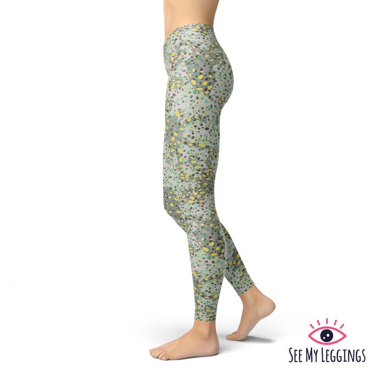 Abstract Art Leggings for Women, High Waisted Workout Leggings, Printed Plus Size Yoga Pants, Buttery Soft Gym Tights image 3