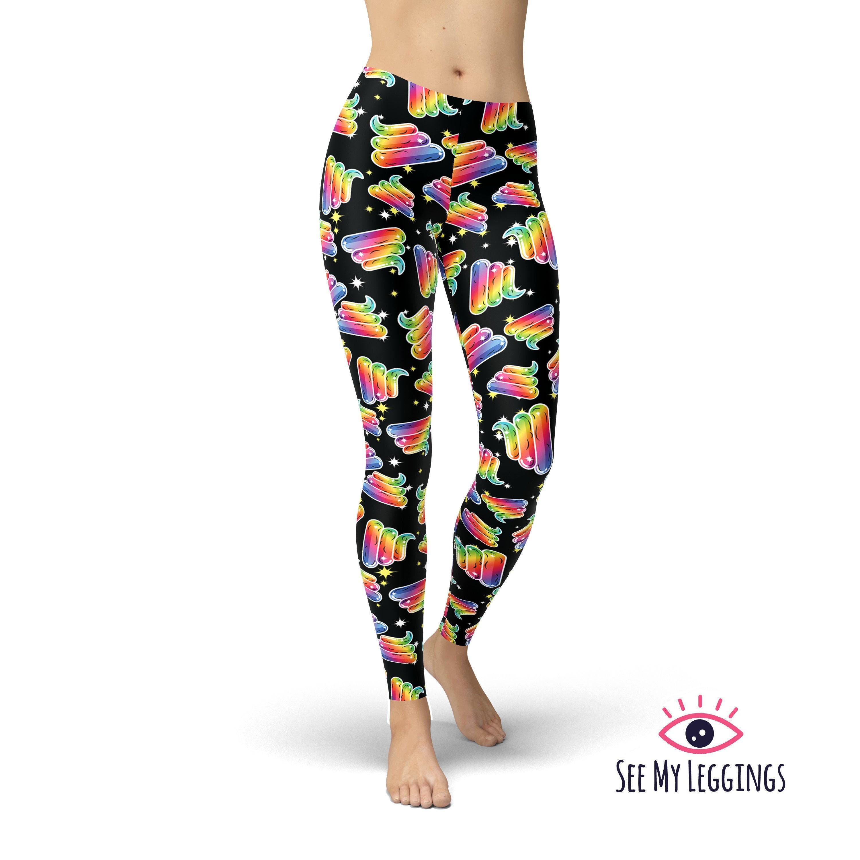 rosy_monster POSY legging pants XSサイズ Unicorn's Poop Leggings for Women, Rainbow High Waisted Leggings