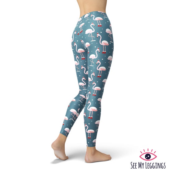 Christmas Flamingo Leggings Printed Leggings Women Leggings Workout Leggings High Waist Leggings Yoga Pants Capris Plus Size Leggings Etsy