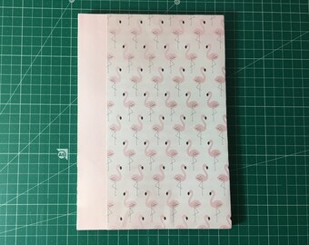 Handbound pink flamingo notebook