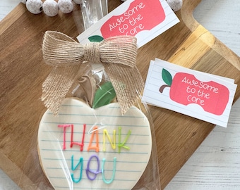 Personalized Teacher Thank You Cookie - Large Apple - Teacher Appreciation Gifts SHIPPING May 2nd or 3rd You Choose!